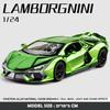 Симуляция 1/24 Модель Суперкара Lamborghini Revuelto со Звуком и Светом Детский Подарок на День Рождения Мальчику Миниатюрная Машина Домашний Декор