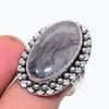 Natural Black Rutile Gemstone 925 Sterling Silver Jewelry Ring Size 8 m8U93