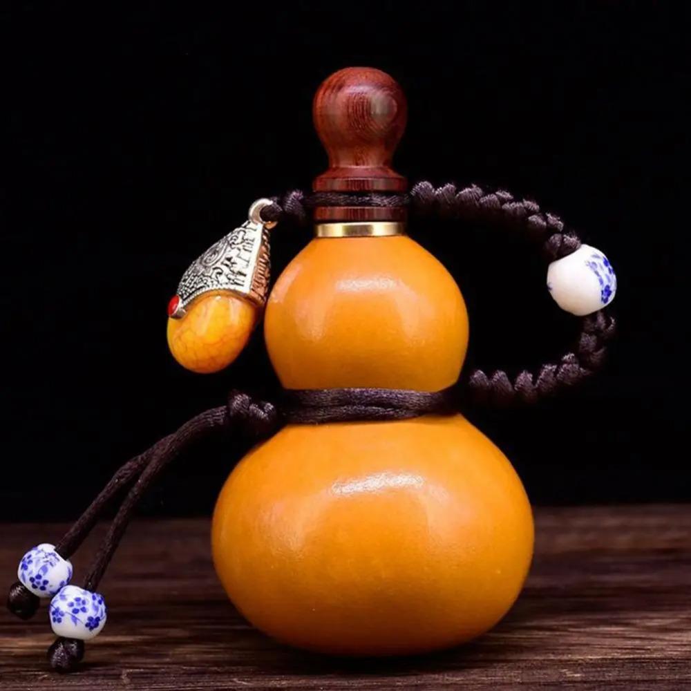Retro Wood Gourd Hanging Decor Natural Gourd Pendant Portable Water Bottle Outdoor