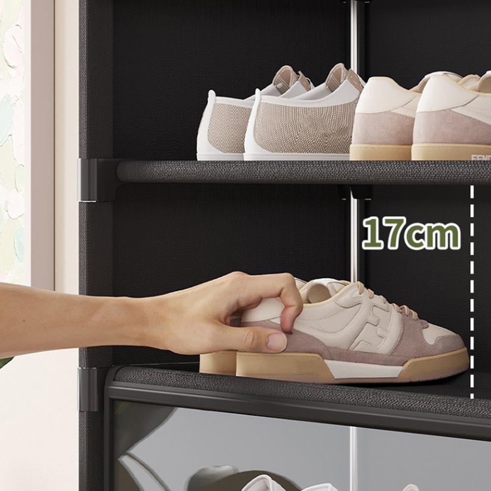 9-Tier Narrow Shoes Shelf Cabinet Holds 18 Pairs Shoe Shelf Sneaker Rack Organizer Shoe Stand Holder for Closet Entryway
