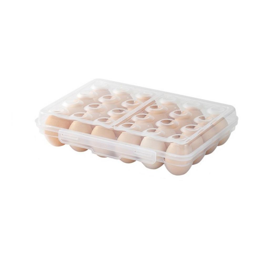 Plastic Egg Storage Box 6/15/24 Grids Space Saving Refrigerator Egg Organizer with Lid Anti-collision Egg Protector for Kitchen