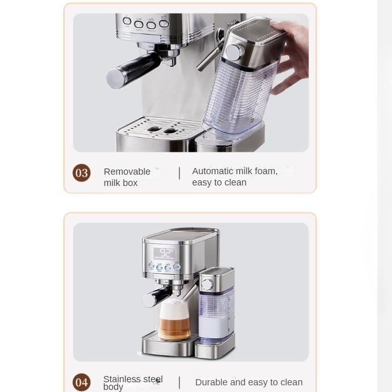 Full-Automatic Household Italian Coffee Machine Milk Frother Integrated20bar