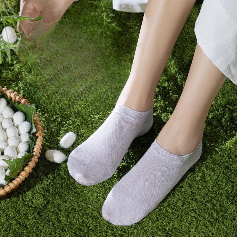 Female Summer Ultra Thin 10A Antibacterial Shallow Mouth Invisible Do Not Drop Heel Short Boat Socks