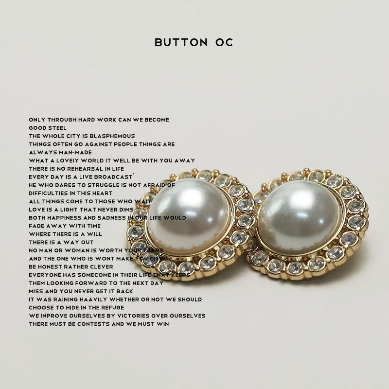 Xiaoxiang Celebrity Flower-Shaped Pearl Diamond Button Cardigan Shirt Sweater Jacket Coat Suit Button