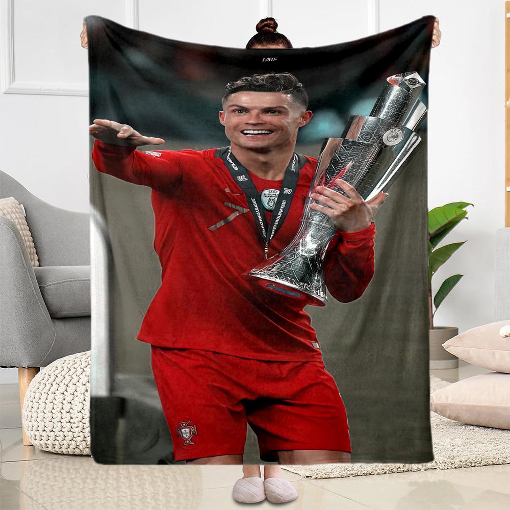 Cristiano Ronaldo Blanket Soft Cozy Suitable For Bed Chair Office Allseason Use Digital Print Gifts For Family Or Friends