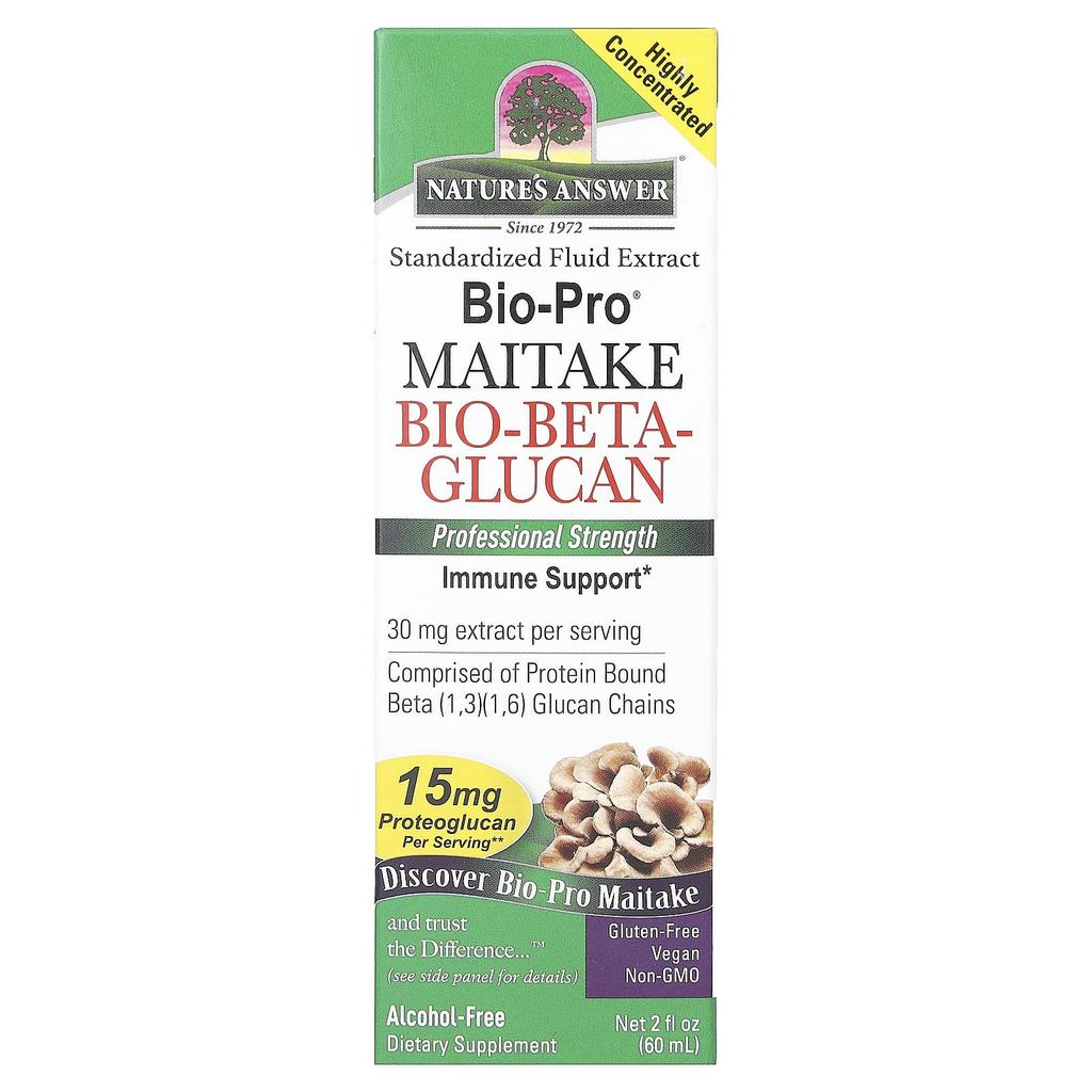 Nature'S Answer, Bio-Pro Leaf Mushroom Bio-Beta Glucan, Alcohol Free, 15Mg, 60Ml(2Fl Oz)