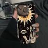 Мягкий прозрачный чехол Cross-art Sun Eye Jelly Black для iPhone 12/13/14/15/16 Pro XR.