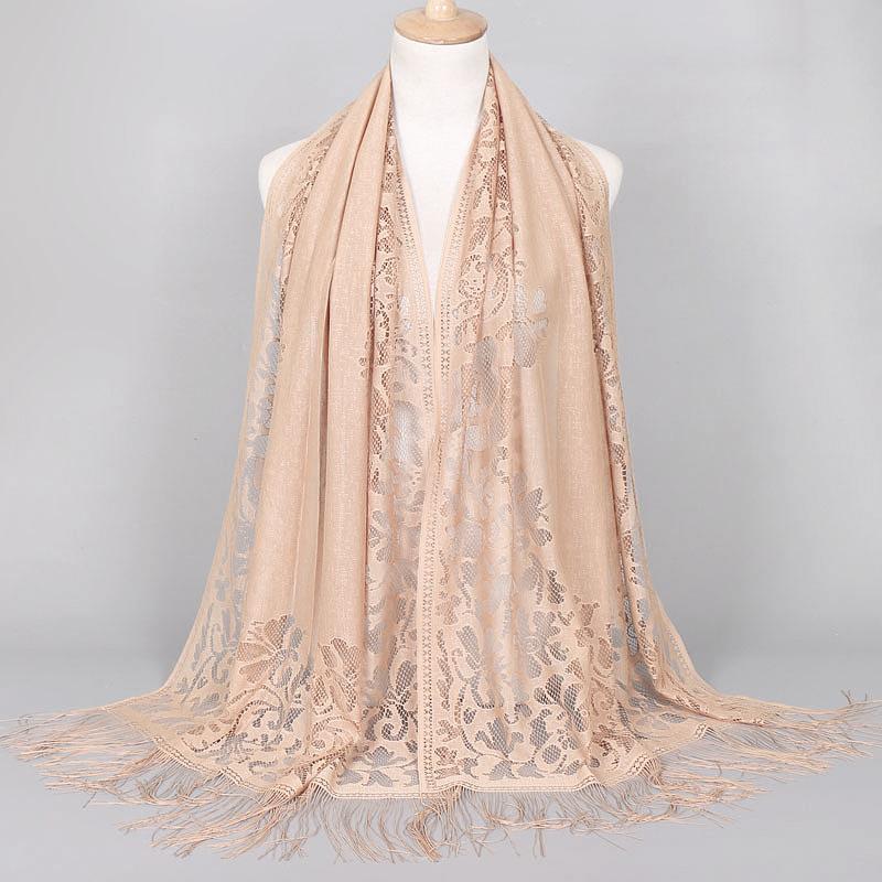Elegant Lace Scarf for Women Tassel Trimmed Summer Sunscreen Shawl Lightweight Party Wedding Poncho Boho Chic Beach Cover Up
