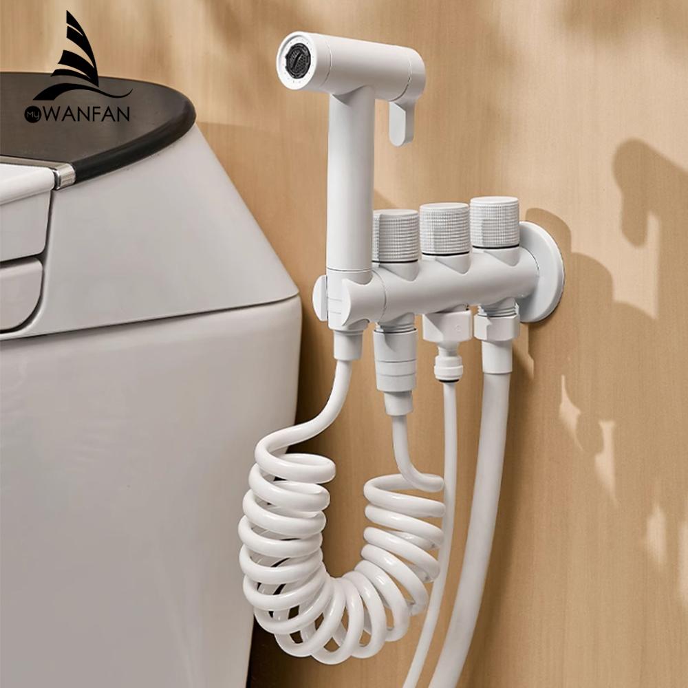 Ручной распылитель для биде, белый латунный распылитель для душа, ручной распылитель для унитаза, биде, смеситель, насадка для душа, самоочищающаяся 811591