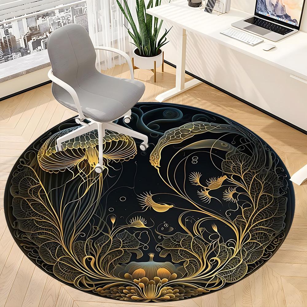 1pc Jellyfish Marine Life Chair Carpet for Office, , Non-slip carpet, Very suitable for offices, farmhouses,Outdoor carpet yy251120014