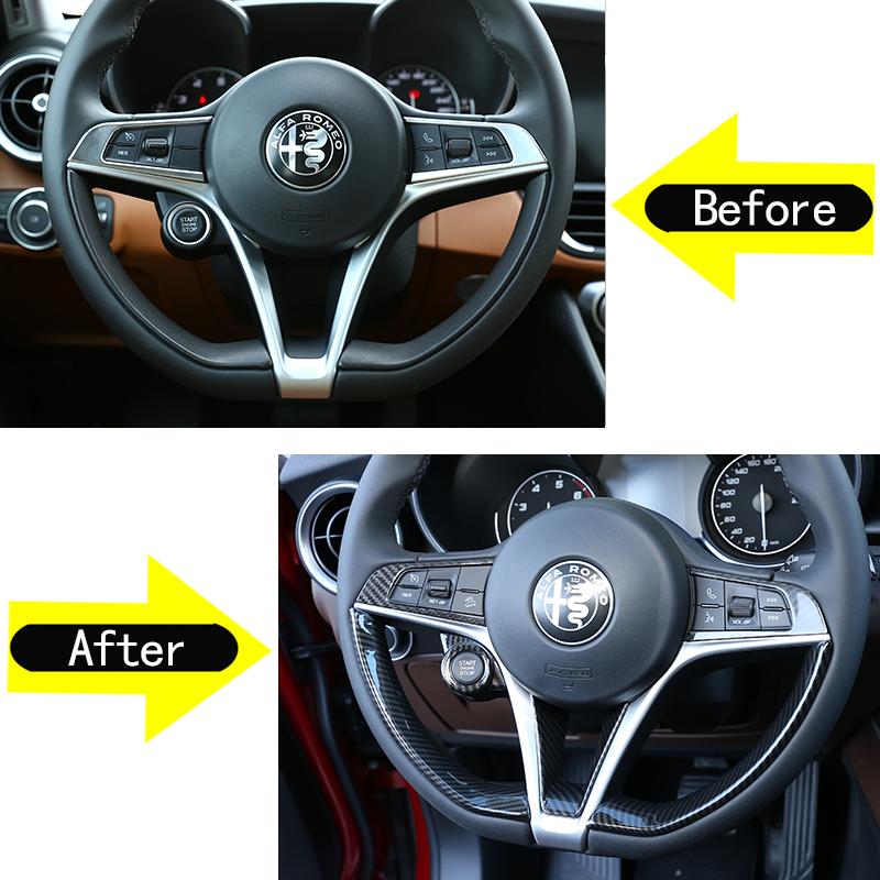Накладка на руль автомобиля из углеродного волокна ABS для интерьера Alfa Romeo Giulia Stelvio 2017 2018