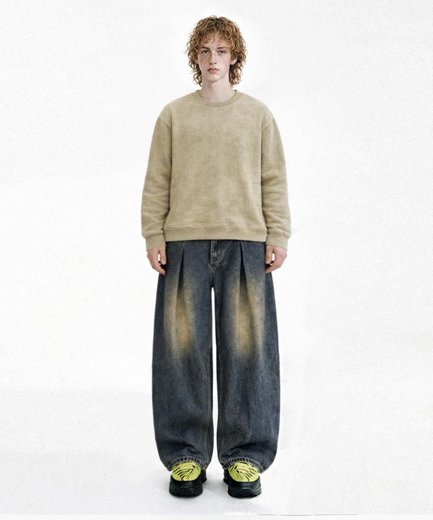 NTET Vintage Front Pintuck Denim Pants (Vintage Black)