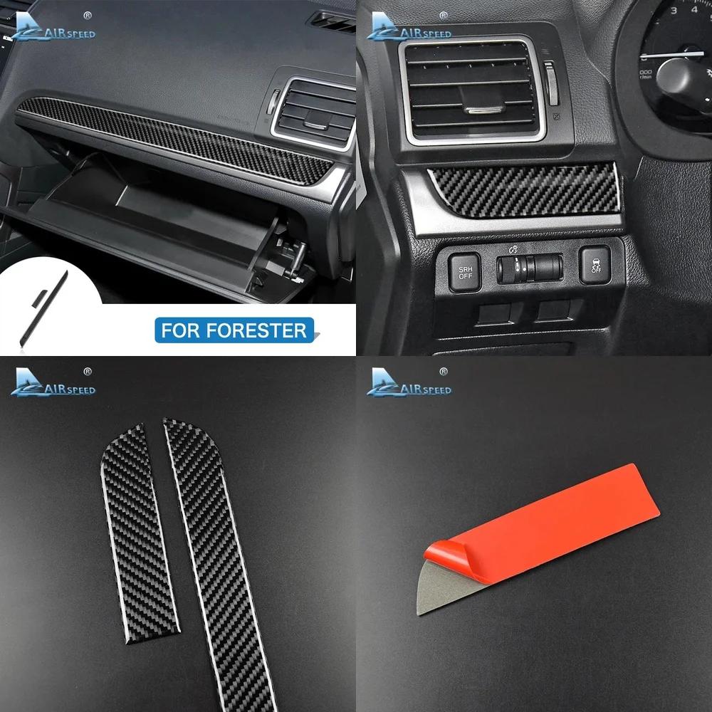 Real Carbon Fiber Sticker for Subaru Forester 2013 2014 2015 2016 2017 2018 Car Center Console Copilot Storage Box Interior Trim