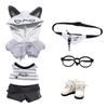 Niannyyhouse 20cm Plush Toy Wolf and Bear Cotton 10cm, 15cm, Costumes Hoodie, Vest, Pants, Backpack, Glasses, Shoes, Clothes, Doll, Dress-Up
