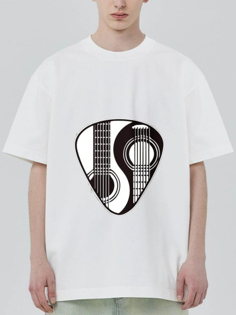 Черная футболка с дизайном медиатора, вдохновленная музыкой, повседневная одежда для мужчин и женщин, уличная мода, эффектный топ