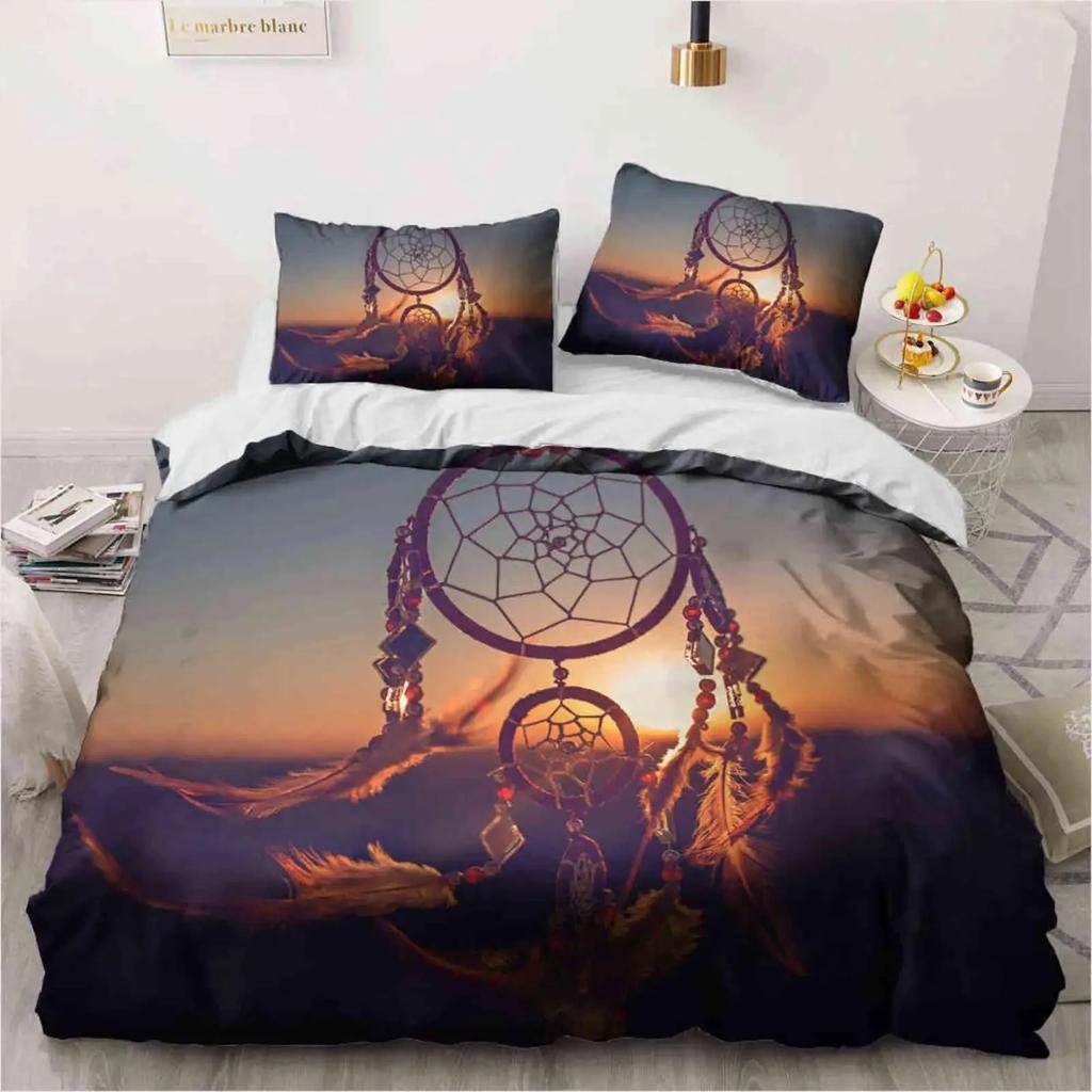 Комплекты пододеяльников Dreamcatcher Богемская магия перо синий галактика постельное белье роскошный ловец снов комплект чехла для одеяла полный размер
