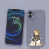 Фиолетовый чехол для телефона Evergarden для iPhone 11 12 13 Pro Max X XR XS Max 6 6S 7 8 Plus SE 2022, жидкий квадратный цветной чехол для телефона
