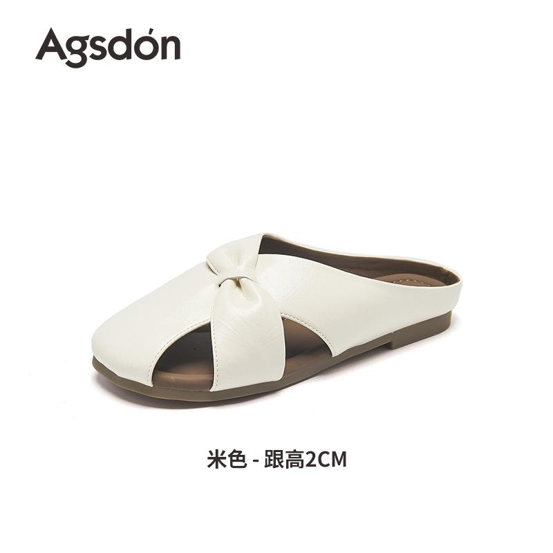 Augustine bag head half slippers women's 2025 new summer wear with skirt one pedal cold slippers for pregnant women