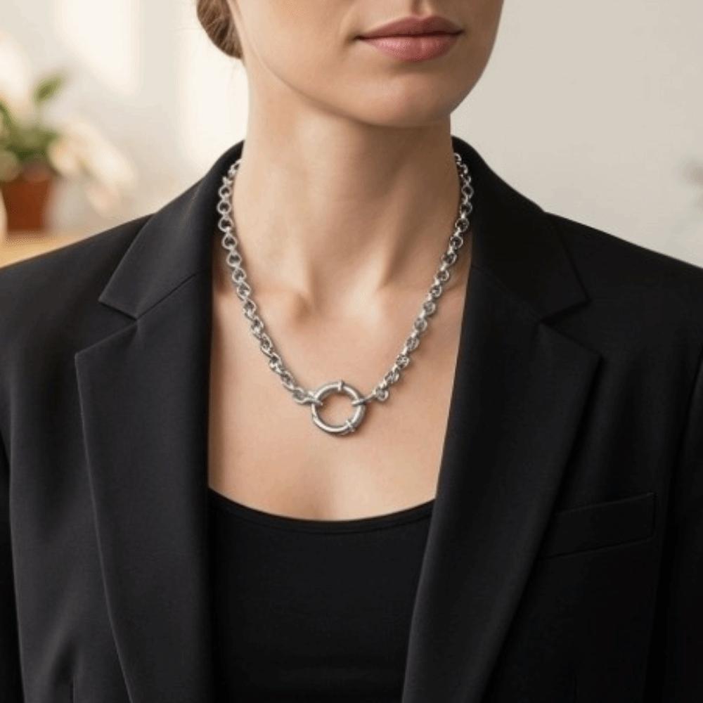 Simple Circular Pendant Necklace Decoration Collarbone Chain Minimalist Choker Necklace Gift