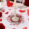 Valentine Candle Rings Wreaths Heart Berries Candle Holders Mini Wreaths for Party Wedding Window Table Centerpieces