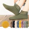 Women's Autumn Winter Thickened Warm Fleece Socks Lace Ankle Socks Non-slip Floor Socks