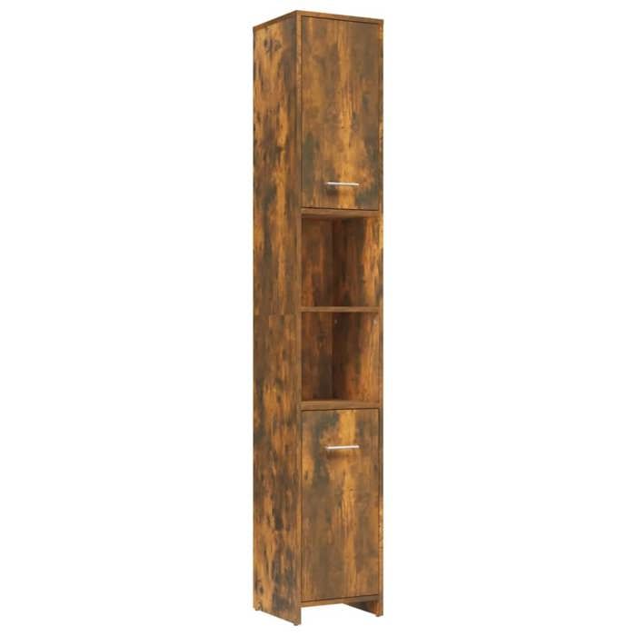 VidaXL Armoire de bain Chêne fumé 30x30x183,5 cm Bois d'ingénierie 815519