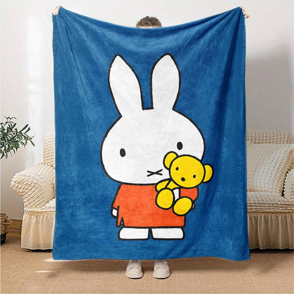 1pc Miffy4 Blanket, Gift, for Men and Women, Soft Blanket, Good for Sofa Bed Couch Travel, Lightweight Flannel Blanket
