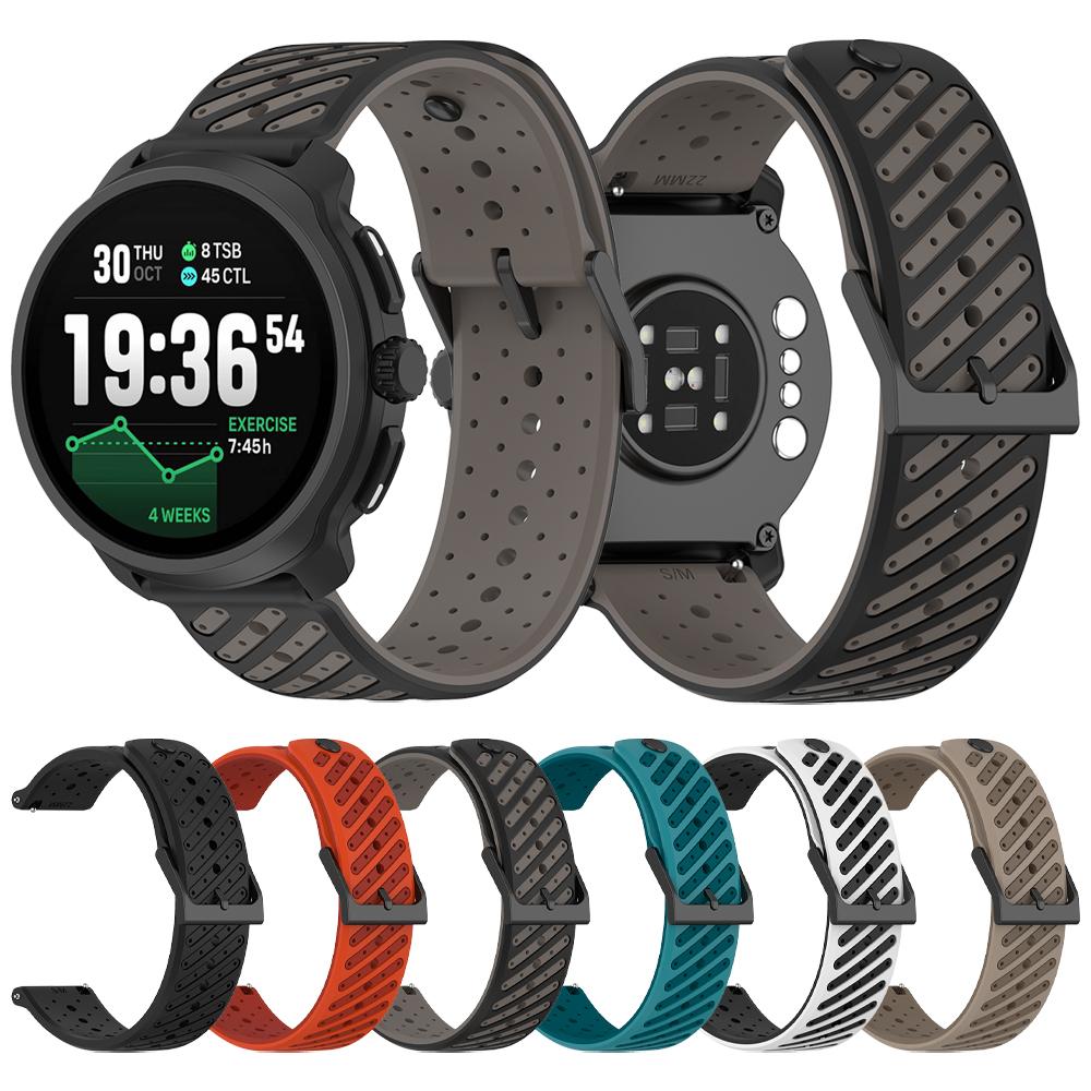 Двухцветный силиконовый ремешок 22 мм для Suunto RACE 2 S/Run/Ocean/Vertical Запасной ремешок для Suunto 5 9 Peak Pro Браслет
