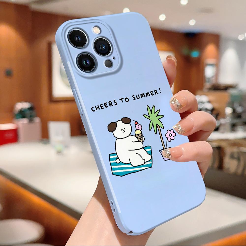 Для iPhone 16 15 Samsung S23 S22 A13 A23 A52 A33 Huawei Honor Xiaomi Redmi OPPO Vivo Happy Cute Dog Cat Design Hard Full Lens Protective Cartoon Case