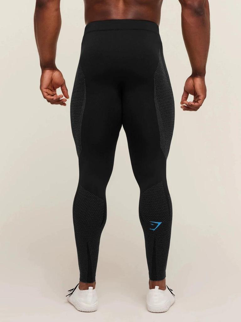 Мужские компрессионные леггинсы GYMSHARK с быстрым высыханием и классическим принтом-акулой для фитнеса, спорта и йоги