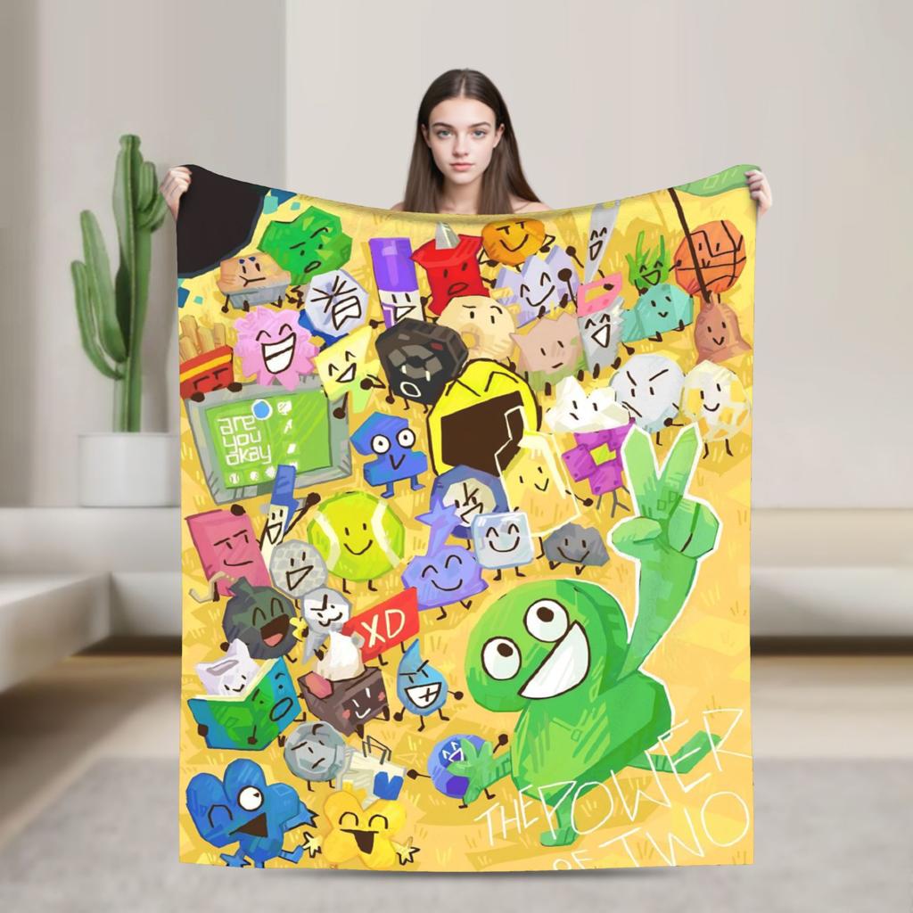 Cute Fan BFDI Animated Blankets Wool Funny Warm Throw Blanket for Chair Covering Sofa Autumn/Winter