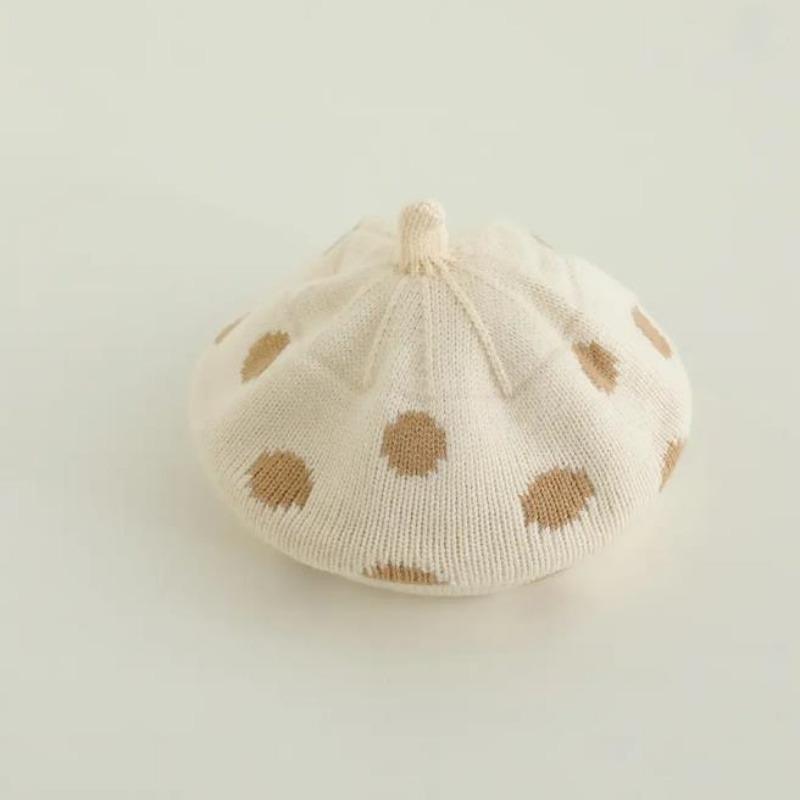 New Autumn Winter Baby Beret Dot Boys and Girls Knitted Hat Outdoor Warm Crochet Beanies Cap Outdoor Fashion Kids Hat Head Cover