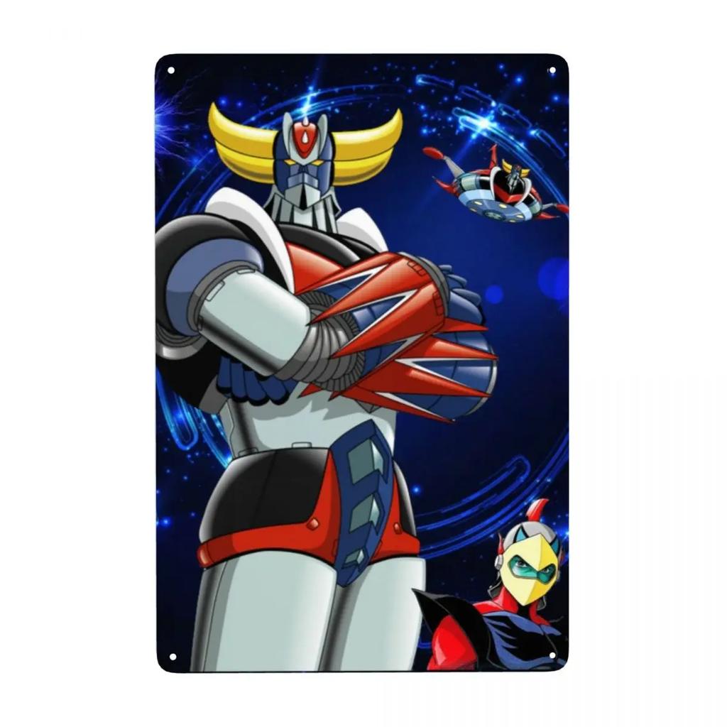 Винтажная металлическая табличка с изображением безумного робота Мазингера Z, персонализированная табличка с изображением Грендайзера из аниме и манги, декор для кафе, настенное украшение, декоративное искусство.