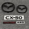 AAEW1 Для CX-50 Логотип глянцевый черный карбон 3D Наклейка на кузов Заменяемая Задний хвост Декорация для переоборудования Пластик Автомобиль Передний багажник Эмблема