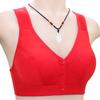 Soft Cotton Front Buckle Underwear Women's Smooth Surface Without Steel Ring Wide Shoulder Strap Vest New Large Size Bra