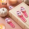 Cartoon Book Clips for Students Halloween Cute Acrylic Bookmark, Durable Page Marker, Colorful Holders Elastic Clip Design Stationery School