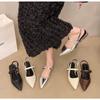 Fashion Luxury Summer Pointed Toe Women Sandals Fashion Singbacks Mules Shoes Ladies Elegant Low Heel Stripper Party Sandalias