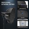 NEEWER 65cm Octagonal Softbox, Bowens Mount, Quick Setup, Foldable, with Diffuser/Grid/Bag, Compatible with Parabolic Softboxes: Aputure 120d, Godox S