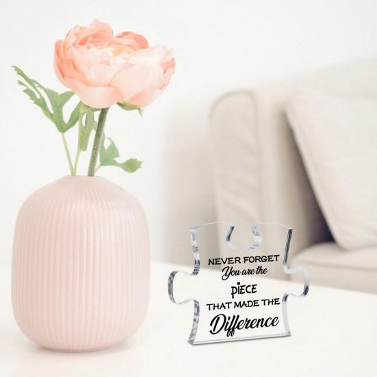 Acrylic Ornament Letter Print Block Puzzle Ornament Gift for Mother's Day Father's Day Anniversary Valentine's Day