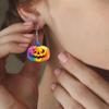 Halloween Creative Themed Colorful Pumpkin Pattern Women Acrylic Earrings