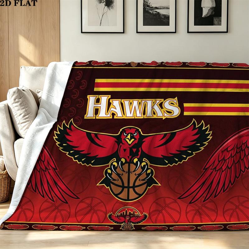 Atlanta Hawks Print Flannel Blanket High Quality Warm Comfortable Cover for All Seasons Perfect for Gifts Home Decor
