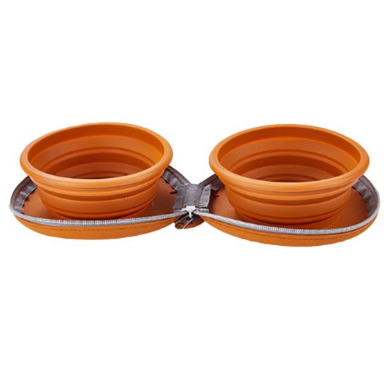 Складные миски для собак Портативная кормушка для питомцев 2-в-1 Складная миска для еды и воды для собак Складная силиконовая кормушка для путешествий, кемпинга, прогулок