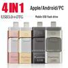Универсальный USB-накопитель 4-в-1 с TYPE-C, совместимый с Apple и Android, емкостью 1 ТБ/2 ТБ