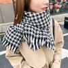 New Double-sided Diamond Plaid Scarf for Women In Winter European and American Imitation Cashmere Warm Tassel Shawl Thickened Cold Proof Scarf