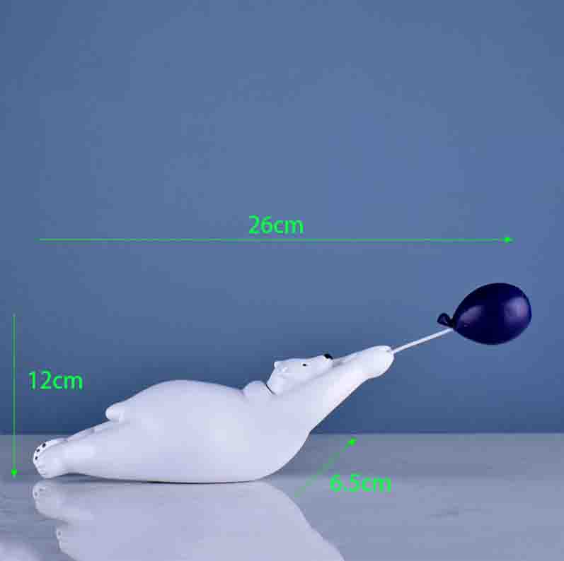 Современные Милые Многожестовые Статуи из Смолы в Виде Воздушного Шара Кролика и Медведя, Украшения, Аксессуары для Детской Комнаты, Домашний Декор для Кафе, Настольная Фигурка