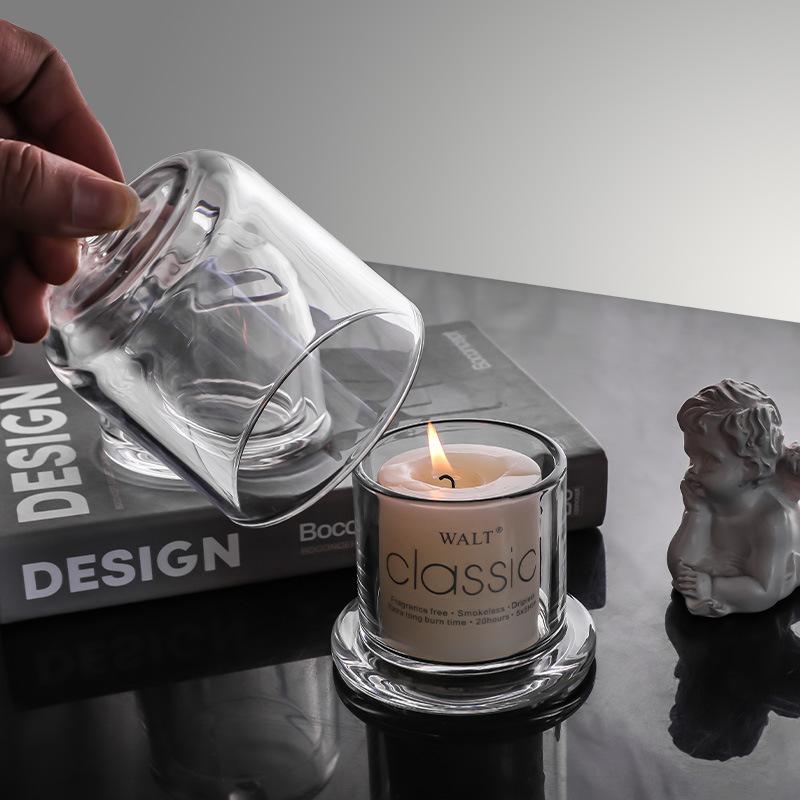 Transparent Glass Cover Candy Box Candlestick Holder Home Decor Low MOQ