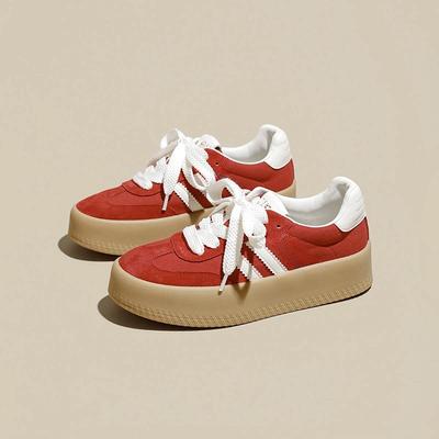 Женские новые универсальные спортивные и повседневные на толстой подошве, в сочетании цветов, для небольшого увеличения роста, на плоской подошве, на шнуровке