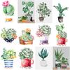 5D Алмазная вышивка Горшечные растения Вышивка крестом Листья растений Алмазная картина Полный круглый дрель Мозаика Домашний декор Подарок