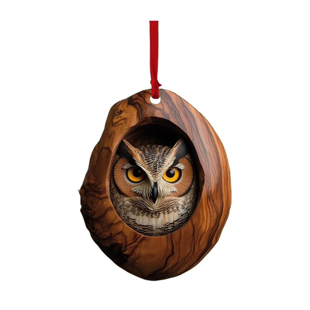 Festival Owl Styles Christmas Tree Hanging Ornament Craft of Sturdy 2D Acrylic Accessory for Home Decoration Use