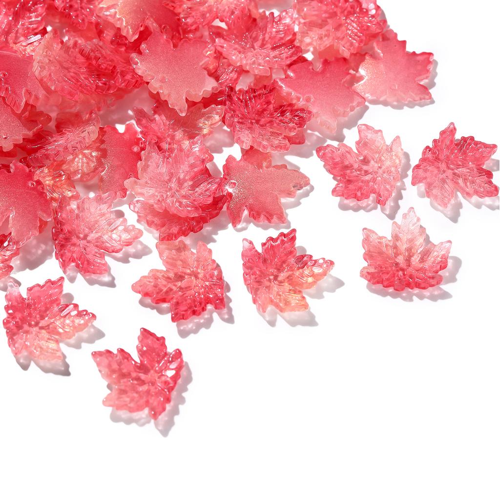 10Pcs/lot 20x20mm Gradient Color Maple Leaf Glass Bead Jewellery Making Beads for Bracelets Necklace DIY Craft Supplies